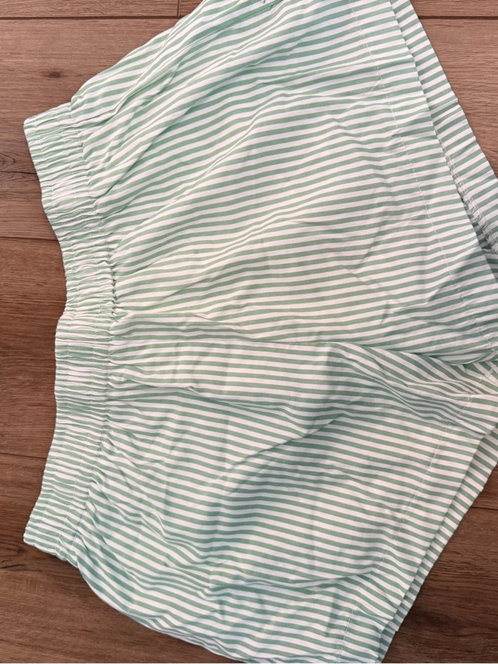 Princess Polly White & Green Striped Shorts